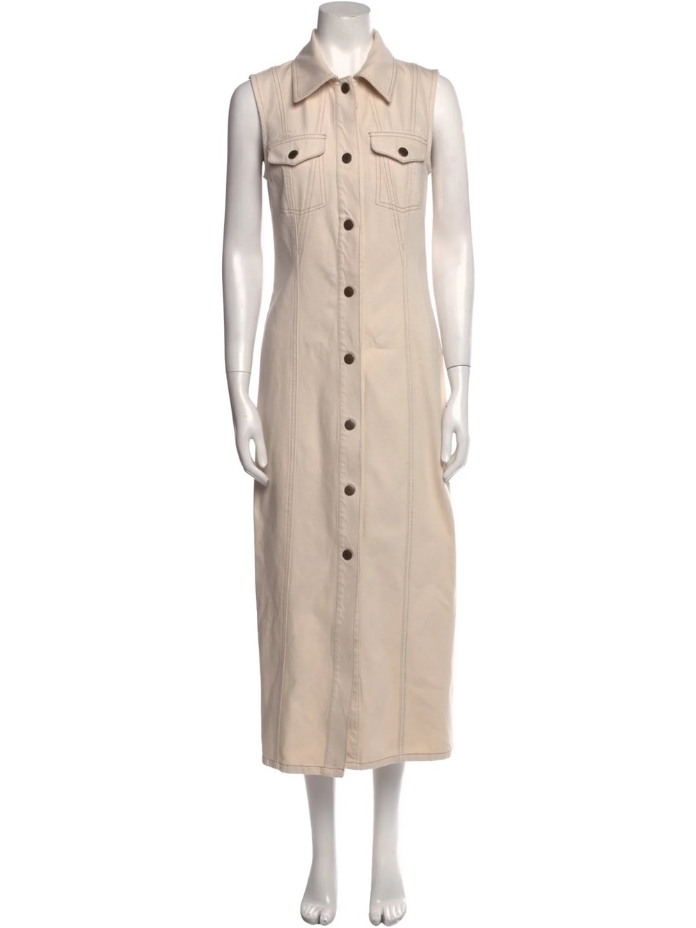 House of Harlow 1960’s Cream Denim 100% Cotton Maxi Dress Size S
